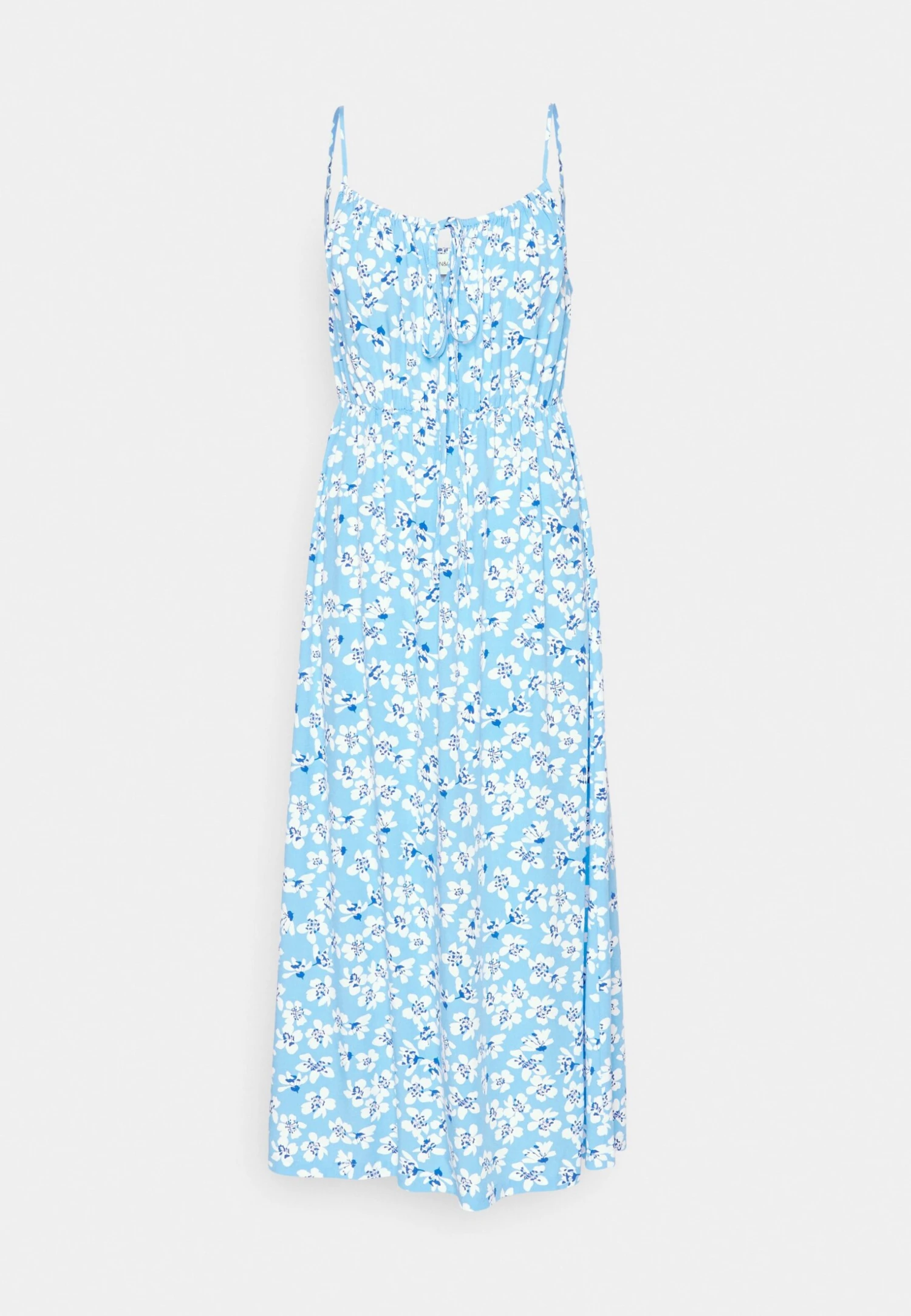 Midi Summer Dress- Jurk - Blue/White 6 Midi Summer Dress- Jurk - Blue/White - Afbeelding 4