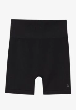 HIGH RISE SEAMLESS RIB BOOTY SHORTS WITH CONTRAST PANEL - Tights - Black -Even-Odd Winkel 0d1ed00397fa47ad869cdf27e844e536