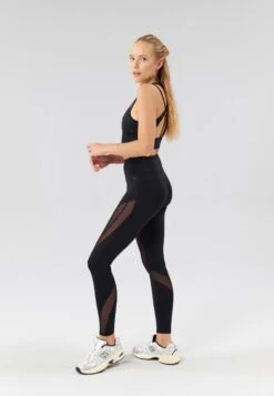 FULL LENGTH HIGH RISE LEGGINGS WITH MESH PANELS - Tights - Black -Even-Odd Winkel 0f913f33193b453887097d91381bec67