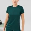 ESSENTIAL SHORT SLEEVE SPORTS T SHIRT WITH REFLECTIVE STRIP - T-shirt Basic - Mottled Dark Green