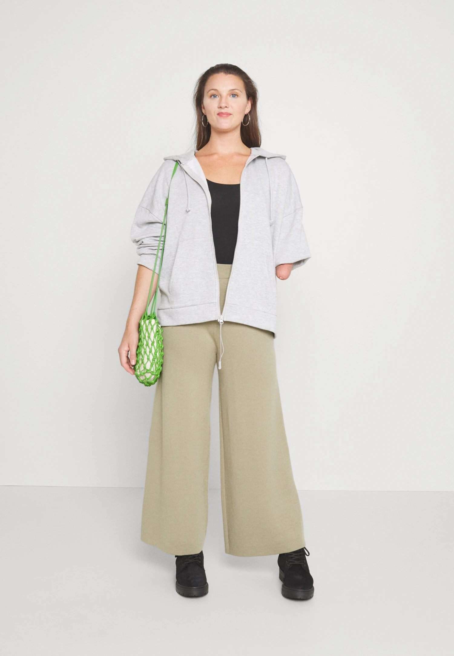 Even&Odd Sweater Met Rits - Mottled Grey 7 Even&Odd Sweater Met Rits - Mottled Grey - Afbeelding 5