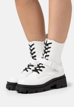 Enkellaarsjes Met Plateauzool - White