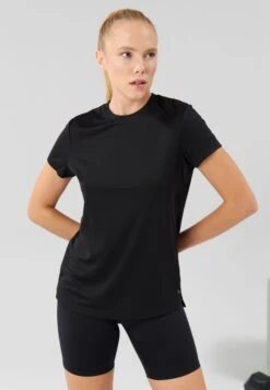 ESSENTIAL SHORT SLEEVE SPORTS T SHIRT WITH REFLECTIVE STRIP - T-shirt Basic - Black