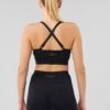 ESSENTIAL QUICK DRY MEDIUM SUPPORT SPORTS BRA WITH ADJUSTABLE CROSS BACK - Sport-bh Met Medium Support - Black -Even-Odd Winkel 2aa490ea0774433186b5900be699a454