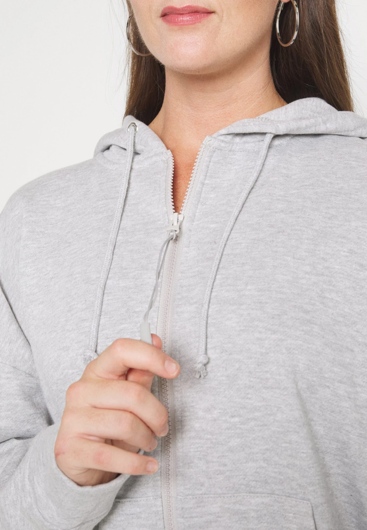 Even&Odd Sweater Met Rits - Mottled Grey 10 Even&Odd Sweater Met Rits - Mottled Grey - Afbeelding 8