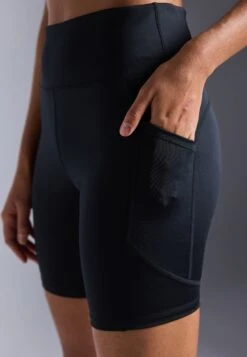 ESSENTIAL HIGH RISE CYCLING SHORTS WITH SIDE POCKETS - Tights - Black -Even-Odd Winkel 2c4c97e9627345d2b3776275f2acd21c