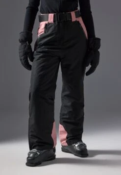 SKI PANTS WITH ADJUSTABLE BELT - Skibroek - Black/light Pink