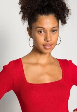 Even&Odd Eckiger Ausschnitt Mini Strickkleid - Gebreide Jurk - Red -Even-Odd Winkel 358f9f3f0a264359a9e95beaadd53790