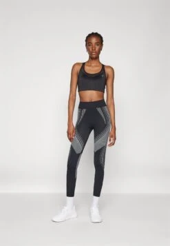 FULL LENGTH HIGH RISE SEAMLESS LEGGINGS WITH CONTRAST PATTERN - Tights - Black -Even-Odd Winkel 45792979de704f43946a28a4f0b9cc61