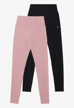 ESSENTIAL 2 PACK FULL LENGTH HIGH RISE LEGGINGS - Tights - Black/mauve -Even-Odd Winkel 485e6b3418ad434096a35fc83f520071