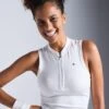SLEEVELESS TENNIS TOP WITH 1/2 ZIP & BACK CUT OUT - Top - White -Even-Odd Winkel 56e17ff013e7496e9892bf80ddbe7f59