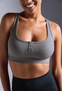 LIGHT SUPPORT FINE RIBBED SPORTS BRA WITH RACER BACK - Sport-bh Met Medium Support - Dark Grey -Even-Odd Winkel 596addc6c2914ff8ba4f73efcd98480a