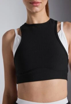 DOUBLE LAYER SLEEVELESS CONTRAST TOP - Sport-bh Met Light Support - Black -Even-Odd Winkel 5e300012dd6f44388ddb5de7c1126a99