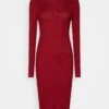 Even&Odd Gebreide Jurk - Bordeaux -Even-Odd Winkel 63e0ae46213f46c2b0b162f195238ae4