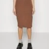 Pencil Skirt With Slit - Kokerrok - Brown -Even-Odd Winkel 6461062fa48f495693b6b414c70f8bca