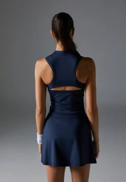 SLEEVELESS TENNIS TOP WITH 1/2 ZIP & BACK CUT OUT - Top - Dark Blue -Even-Odd Winkel 7c178bae4977451d9b2e75eccf738f74