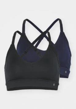 ESSENTIAL 2 PACK MEDIUM SUPPORT SPORTS BRA WITH ADJUSTABLE CROSS BACK - Sport-bh Met Medium Support - White/black -Even-Odd Winkel 7c18e3e1cc8843c6840483324cd365b4