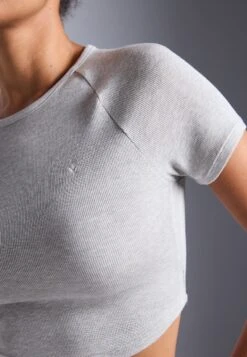 ESSENTIAL CROPPED FINE RIB T SHIRT - T-shirt Basic - Light Grey -Even-Odd Winkel 84650252d519412f9a405ac93c15d5f8