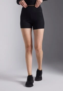 HIGH RISE BOOTY SHORTS - Legging - Black