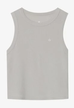 CROPPED SLEEVELESS TOP WITH CURVED HEM - Top - Black -Even-Odd Winkel 9148907905e64a7cbc370155580f6178