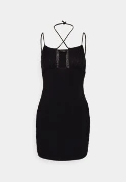 Strappy Lace Insert Open Neckline Mini Bodycon Dress - Cocktailjurk - Black -Even-Odd Winkel 91bf44fab4594a5b9cd44c61d7284b4b