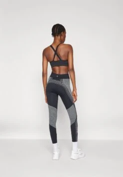 FULL LENGTH HIGH RISE SEAMLESS LEGGINGS WITH CONTRAST PATTERN - Tights - Black -Even-Odd Winkel 9a918092d2704309990cc428bf86c27b