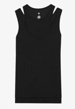 DOUBLE LAYER FINE RIB SLEEVELESS TOP - Top - Black 12 DOUBLE LAYER FINE RIB SLEEVELESS TOP - Top - Black -Even-Odd Winkel 9e342e7f679549428c70a1bb090456b3