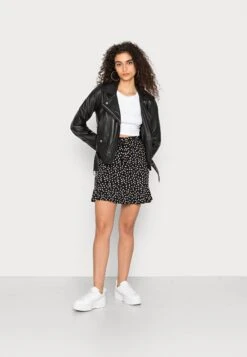 Even&Odd Mini Skirt With Volant - A-Lijn Rok - Black/White -Even-Odd Winkel aa7655b199d8494b9ee162872e6dc1f5