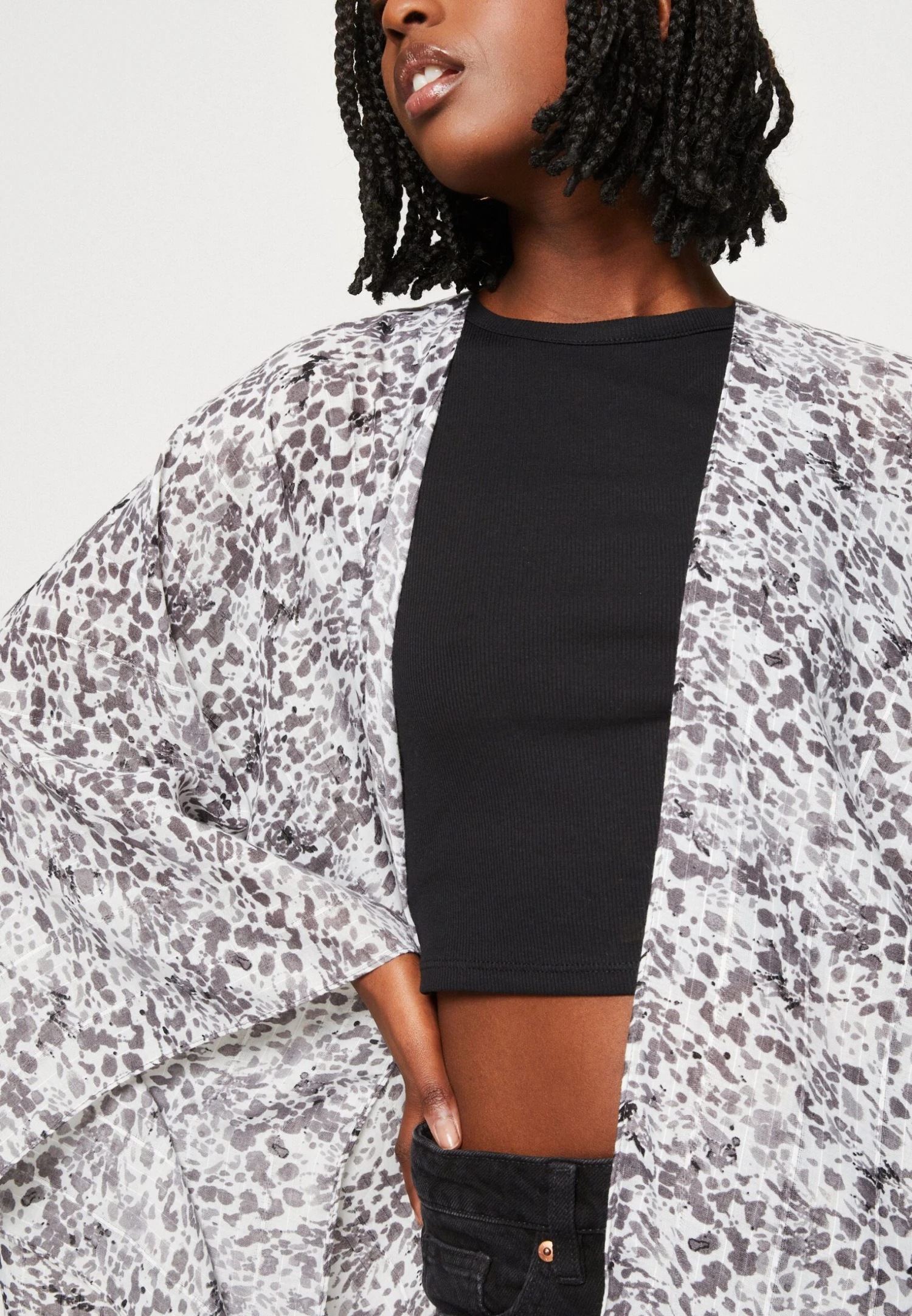 Even&Odd Lichte Jas - Black/White 8 Even&Odd Lichte Jas - Black/White - Afbeelding 6