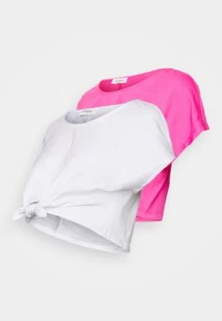 2 Pack - T-Shirt Basic - White/Pink -Even-Odd Winkel b4a7dce2f556451f83f8e05a1061c5ed