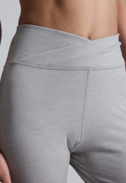 FULL LENGTH HIGH RISE LEGGINGS WITH OVERLAP V-WAISTBAND - Tights - Mottled Light Grey -Even-Odd Winkel be72769a426e41d29a8744dcf04f9917