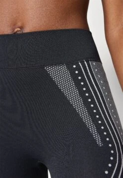 FULL LENGTH HIGH RISE SEAMLESS LEGGINGS WITH CONTRAST PATTERN - Tights - Black -Even-Odd Winkel c90145877fda4fafaa42ccdfb5b41502