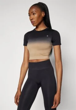 SEAMLESS PRINTED T-SHIRT - T-shirt Print - Light Brown/black -Even-Odd Winkel cb3e851c73554da380adce25a2712078