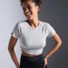 ESSENTIAL CROPPED FINE RIB T SHIRT - T-shirt Basic - Light Grey -Even-Odd Winkel cc82f7c5c83e4cb1aae75c667b6bdb5a