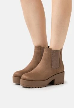 Enkellaarsjes Met Plateauzool - Taupe