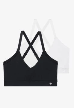 ESSENTIAL 2 PACK MEDIUM SUPPORT SPORTS BRA WITH ADJUSTABLE CROSS BACK - Sport-bh Met Medium Support - White/black -Even-Odd Winkel d9eed22870ff477fae4f37158d59de9d