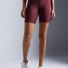 HIGH RISE CYCLING SHORTS OVERLAP V WAISTBAND - Tights - Bordeaux