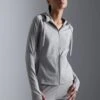 ZIP UP SPORTS SWEAT WITH HOOD - Sweater Met Rits - Mottled Light Grey